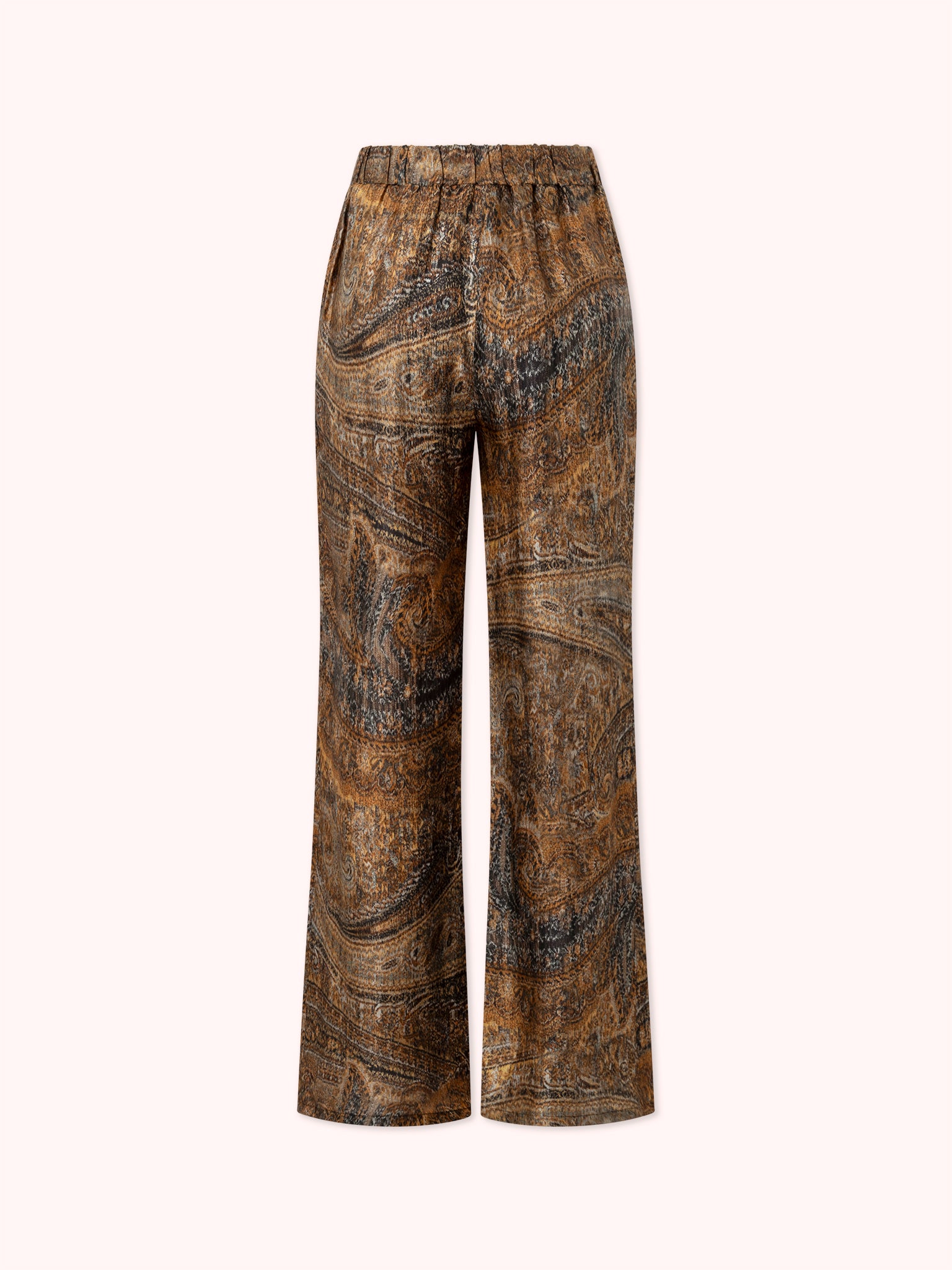 PANTALÓN FLARE SATINADO CON ESTAMPADO PAISLEY