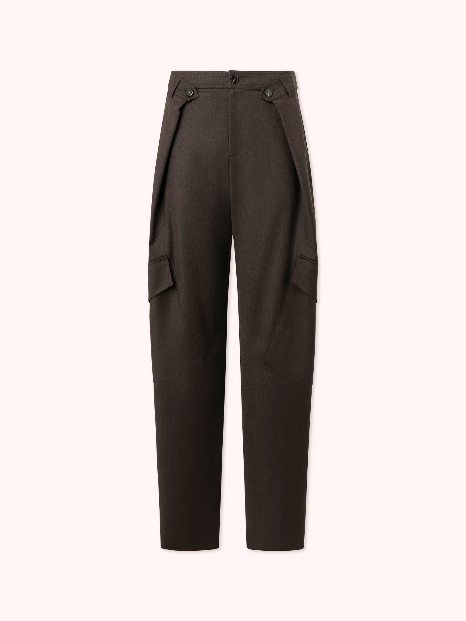 PANTALÓN DE LANA CARGO MARRÓN CHOCOLATE