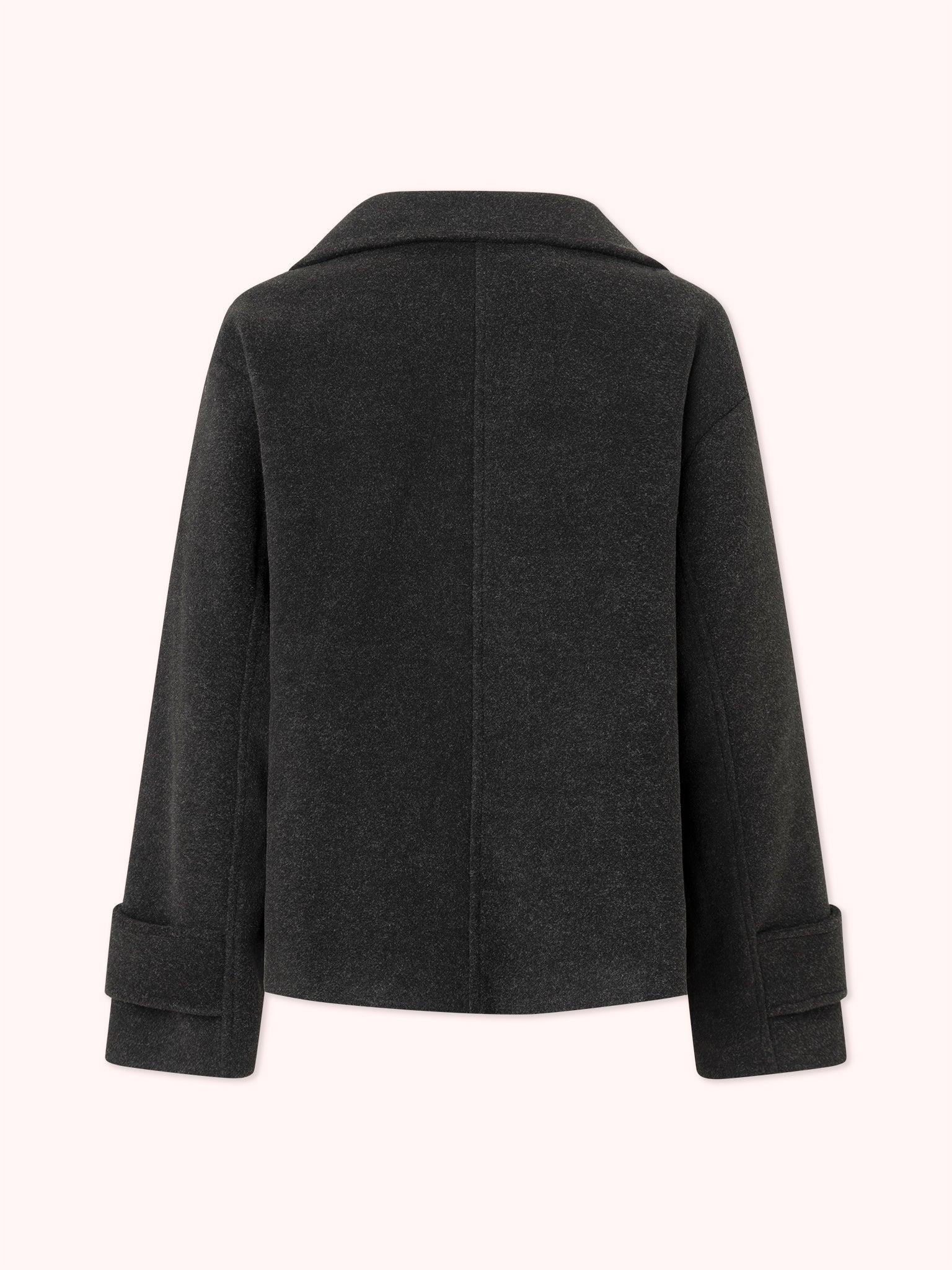 ABRIGO CRUZADO CON CUELLO PERKINS GRIS OSCURO