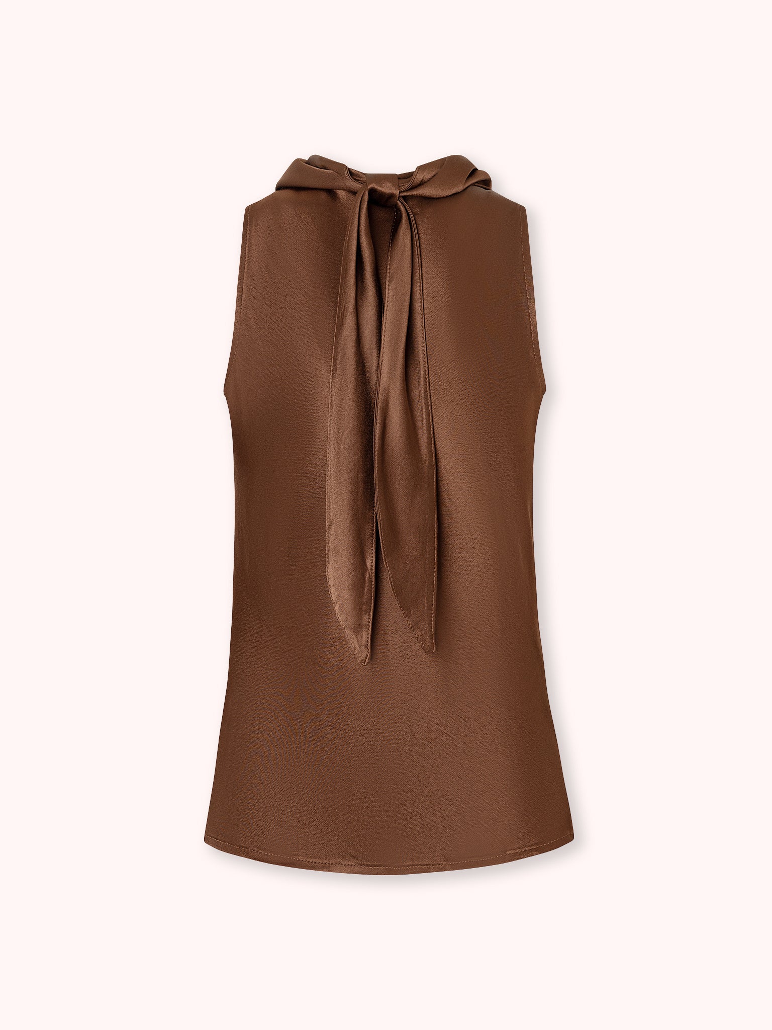 TOP SATINADO CON PAÑUELO MARRÓN