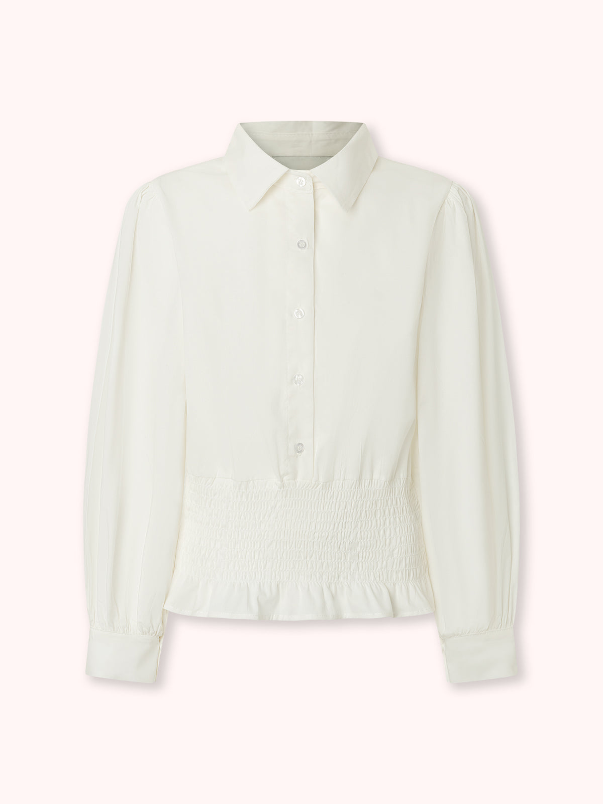 CAMISA MANGA ABULLONADA BLANCO