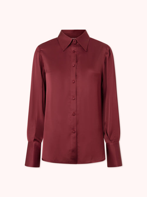 CAMISA SATINADA GRANATE