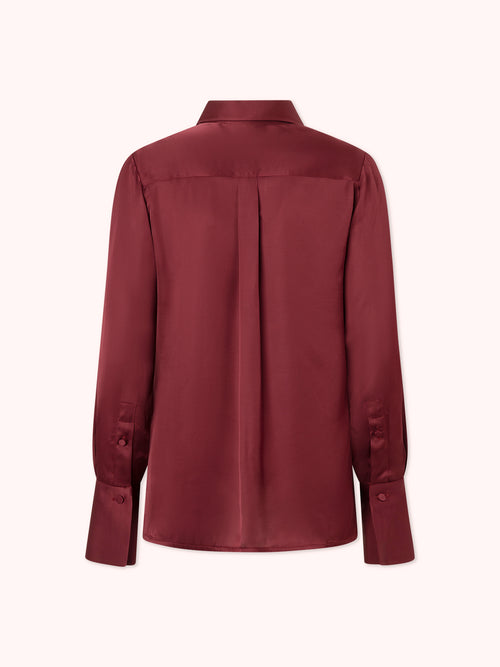 CAMISA SATINADA GRANATE