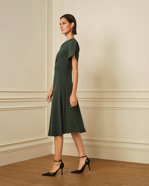 VESTIDO MIDI NUDO VERDE