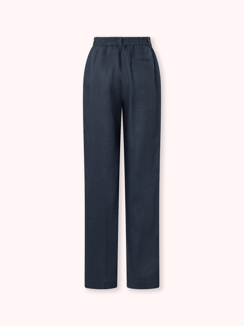 PANTALÓN DE LINO AZUL