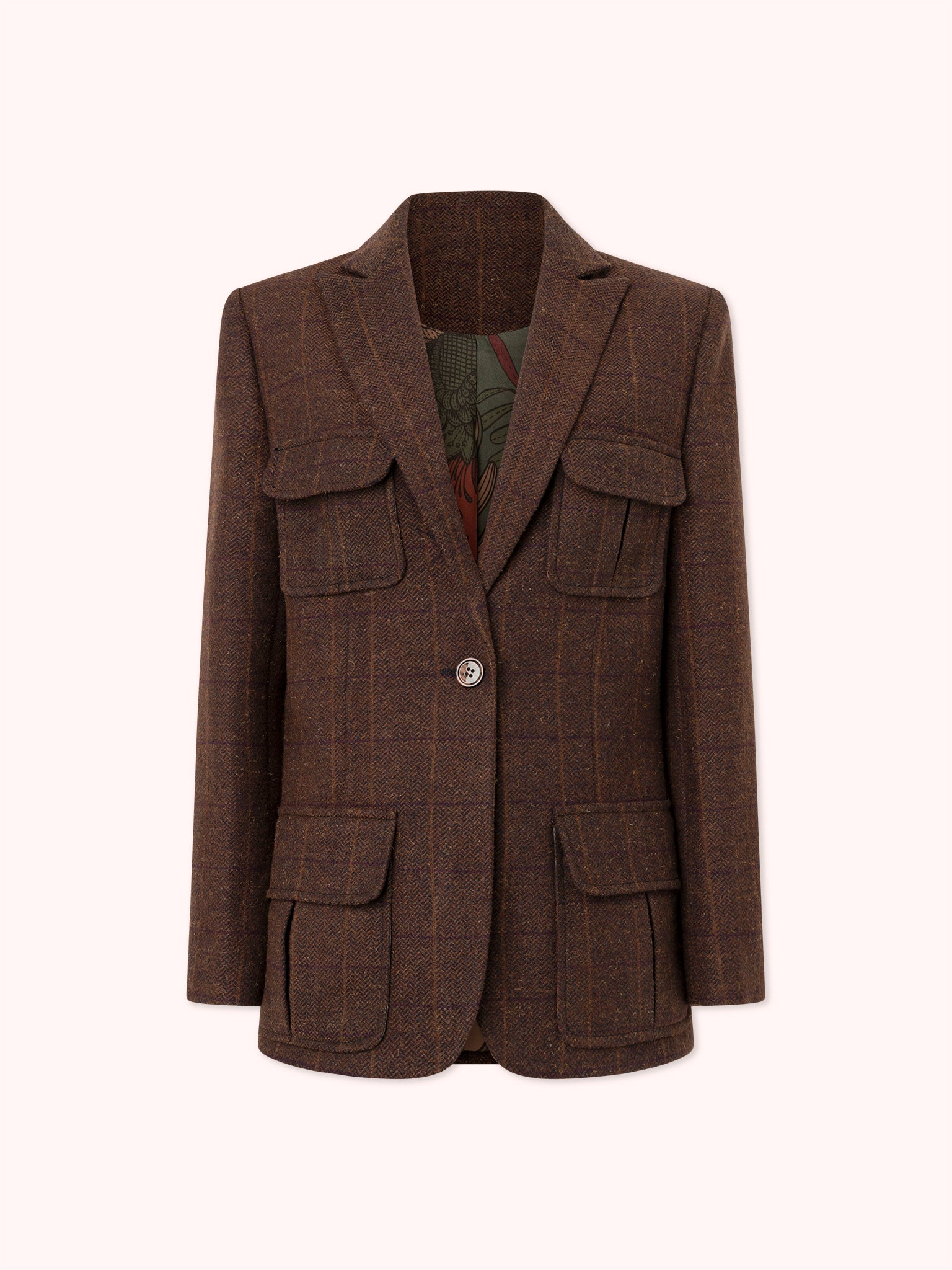 BLAZER DE LANA CON BOLSILLOS DE SOLAPA GRANATE