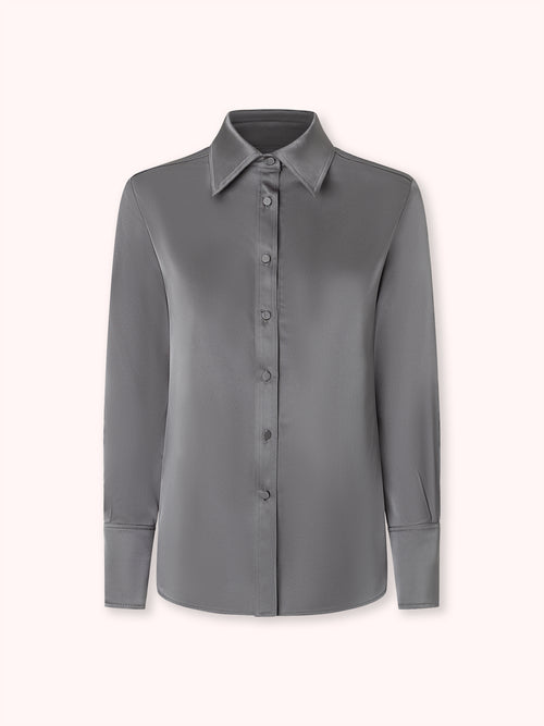 CAMISA SATINADA GRIS