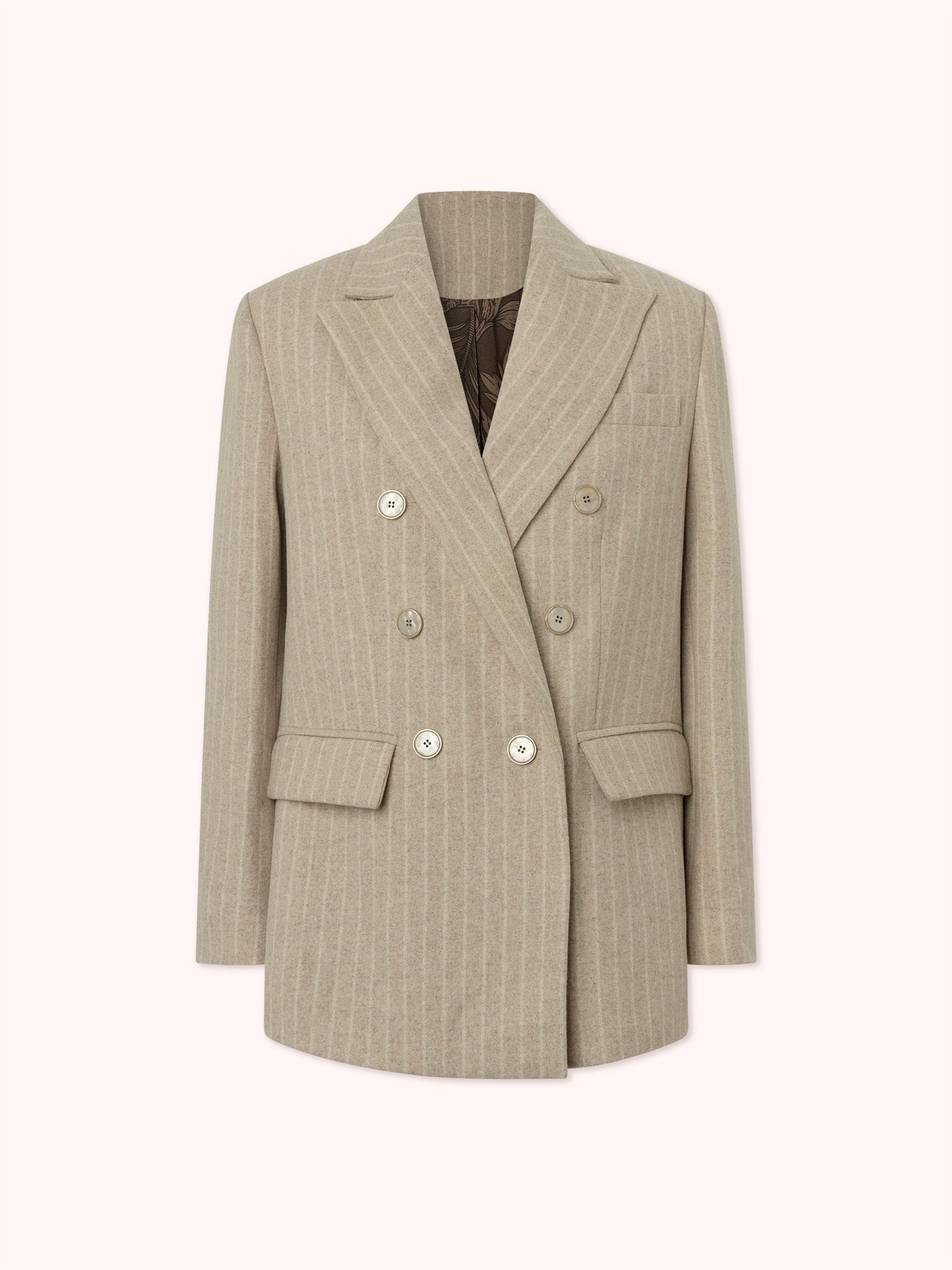 BLAZER CRUZADA RAYA DIPLOMÁTICA BEIGE