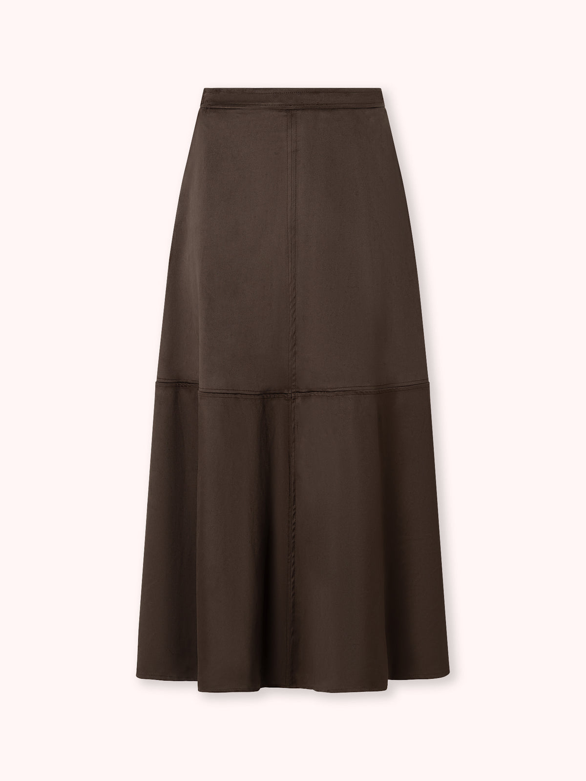 FALDA MIDI ANTE MARRÓN