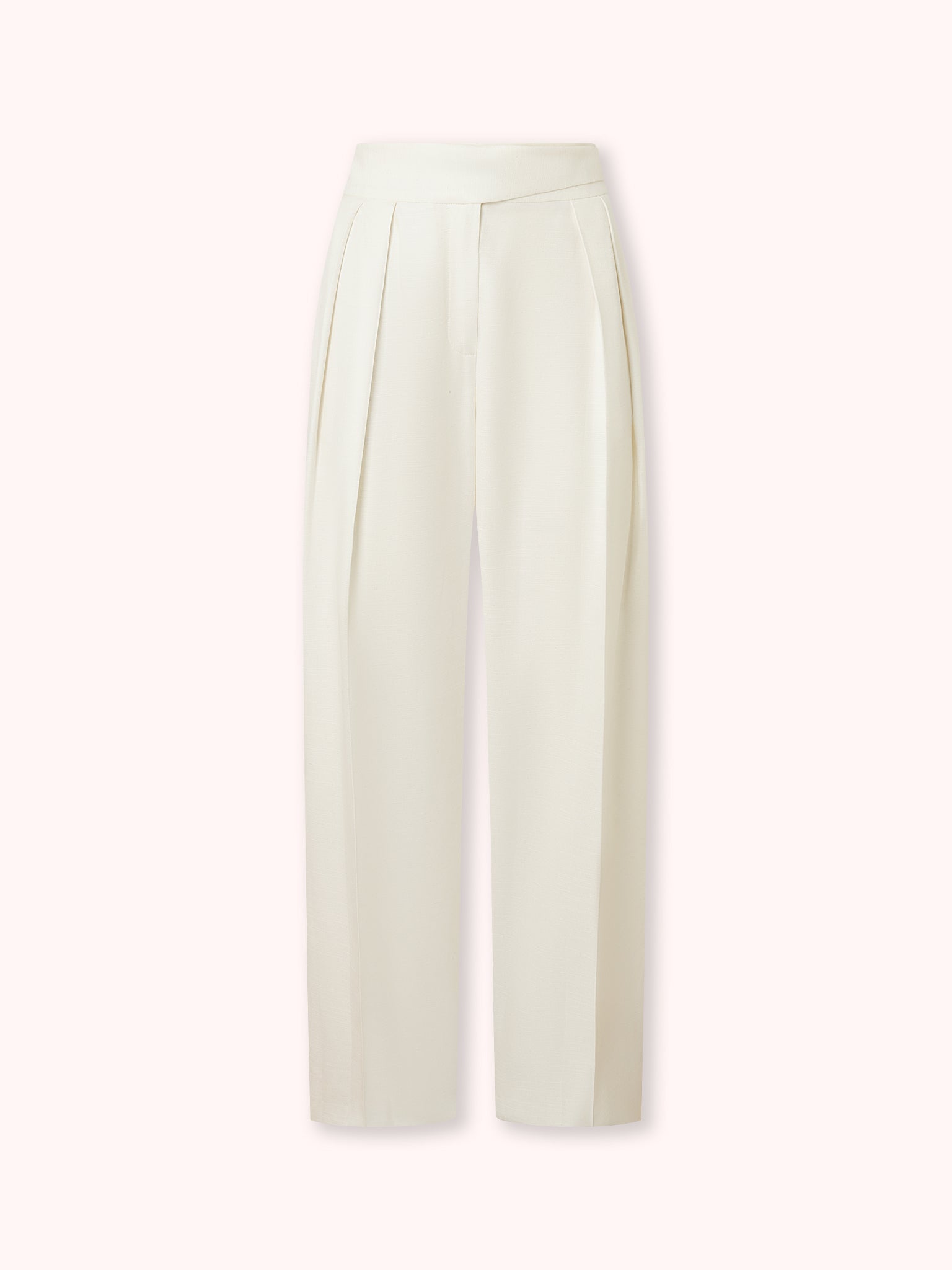 PANTALÓN DE TIRO ALTO CON CINTURILLA CRUZADA BLANCO