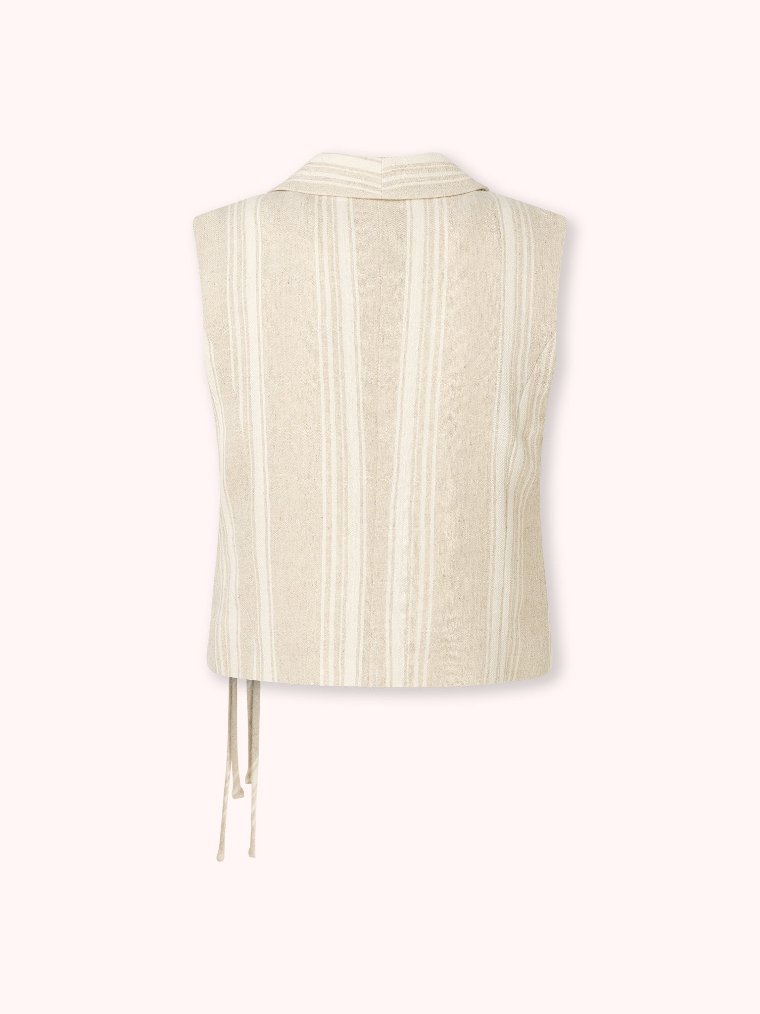 PRE-ORDER CHALECO CRUZADO DE RAYAS CRUDO