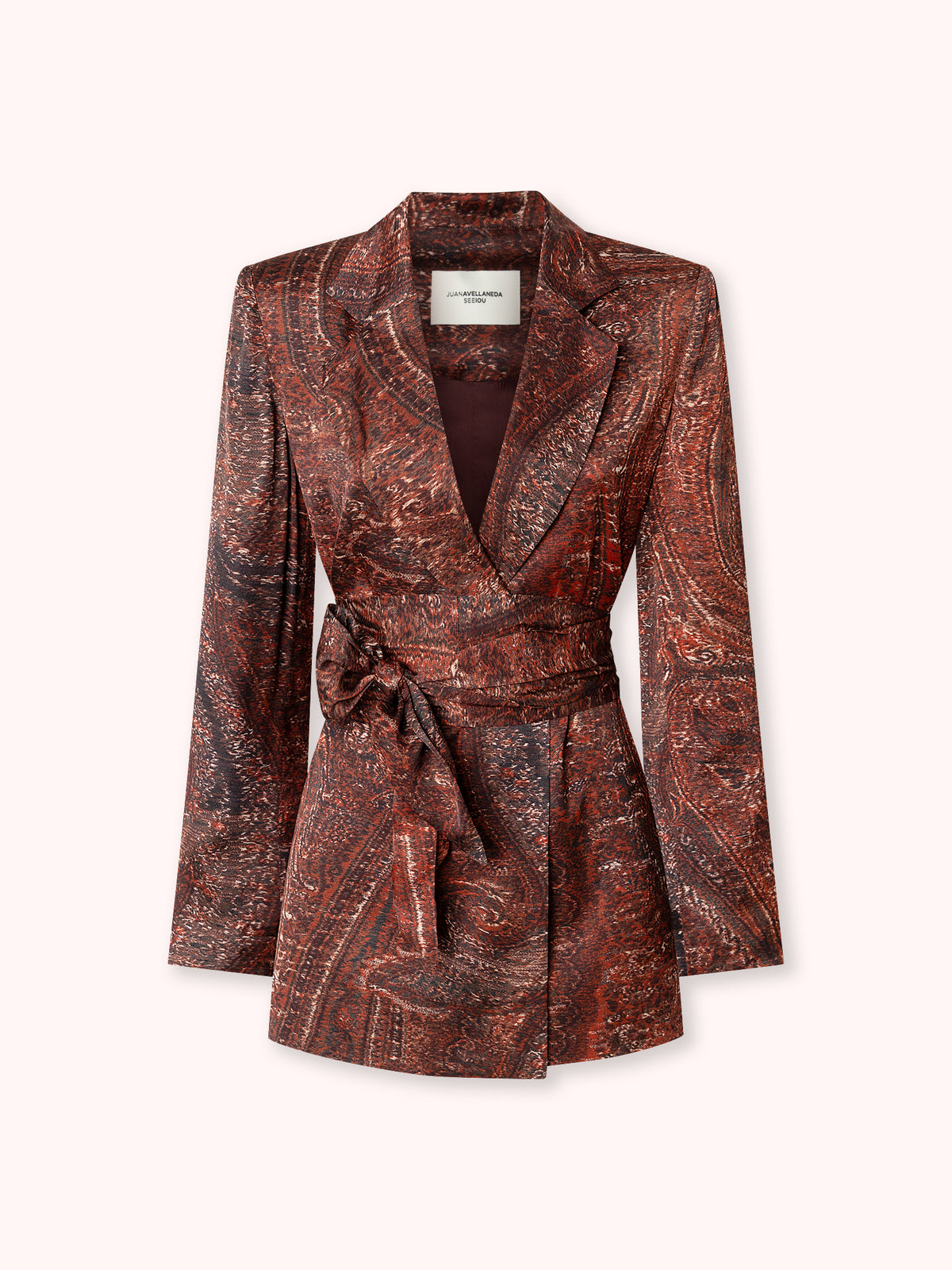 BLAZER SATINADO ESTAMPADO BURDEOS