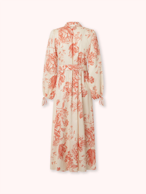 VESTIDO CAMISERO CON CINTURÓN ESTAMPADO ROSA