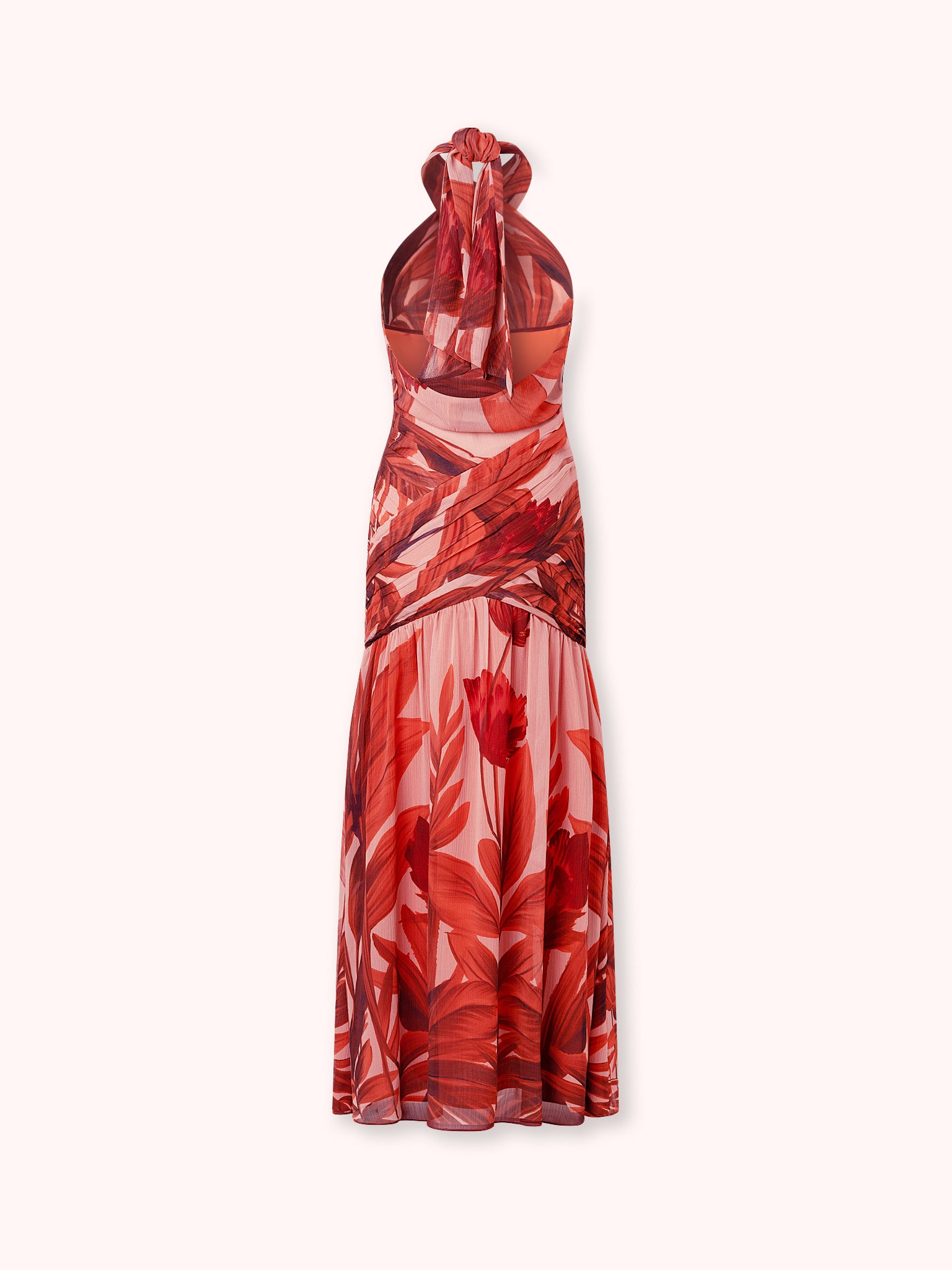 VESTIDO HALTER ESTAMPADO DRAPEADO