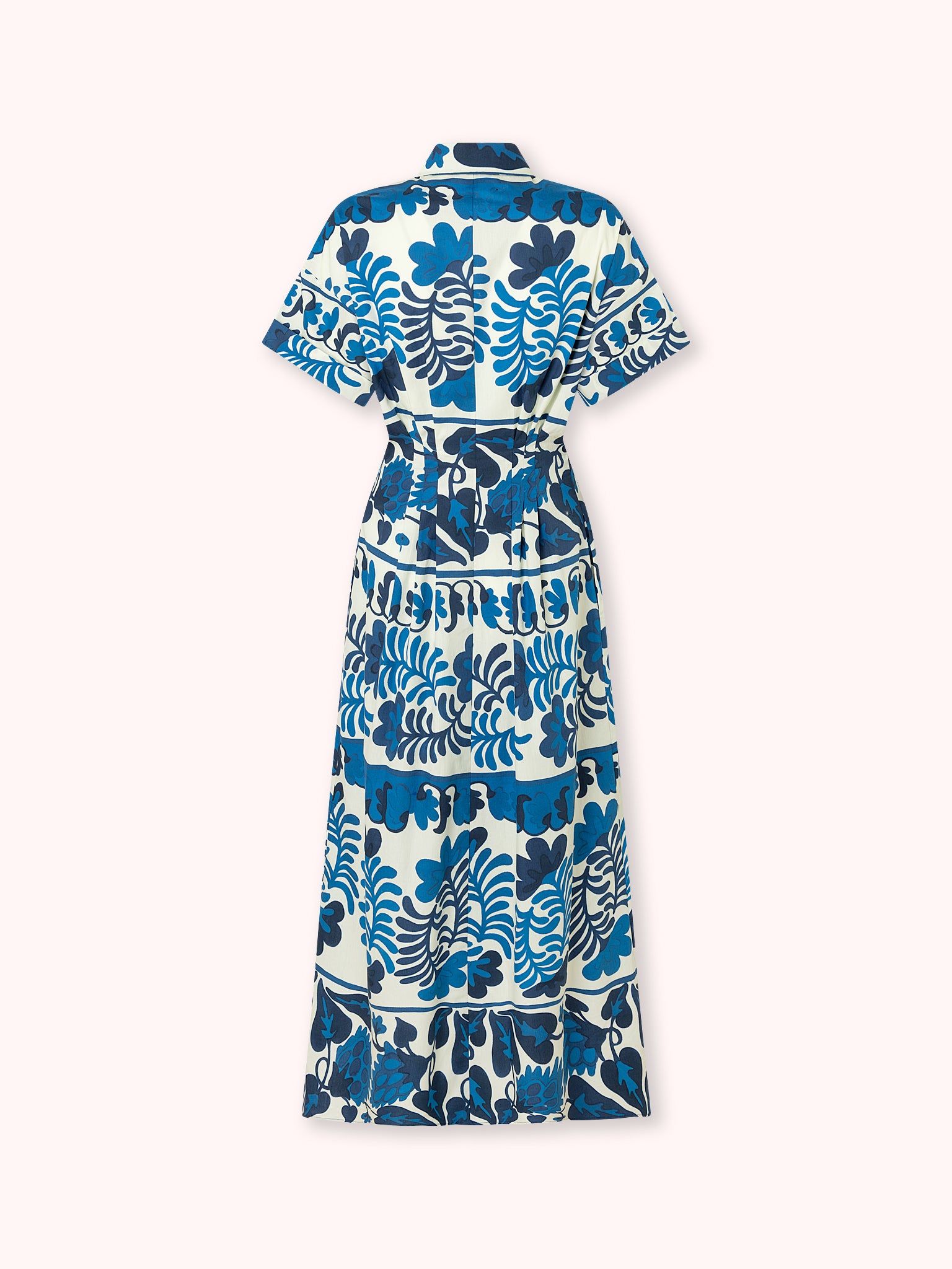 VESTIDO MIDI CAMISERO ESTAMPADO AZUL