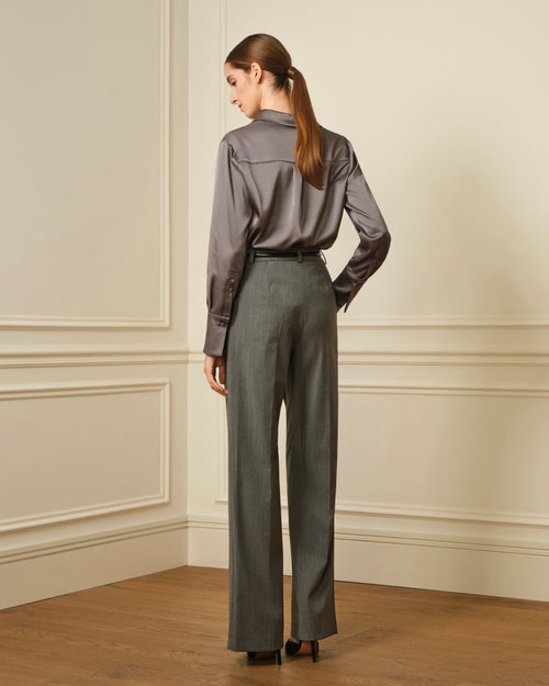 CAMISA SATINADA GRIS