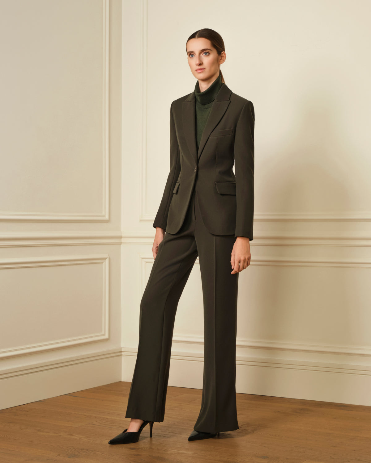 BLAZER BOLSILLOS CREP VERDE