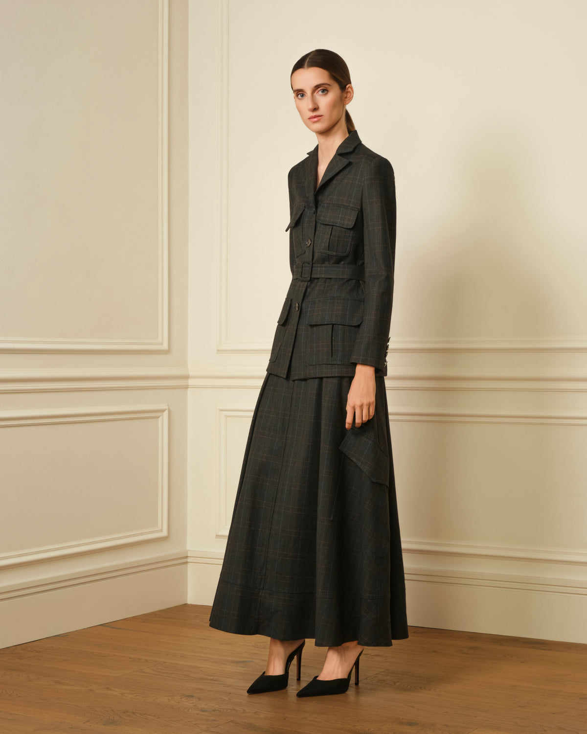 FALDA MIDI CARGO VERDE