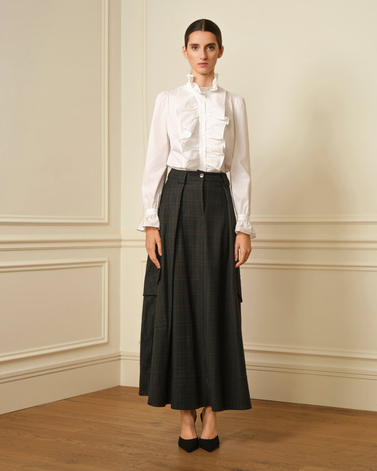 FALDA MIDI CARGO VERDE