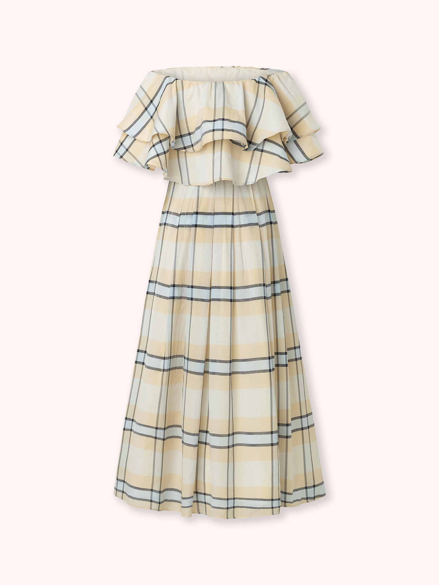 VESTIDO MIDI ESTAMPADO CON VOLANTE