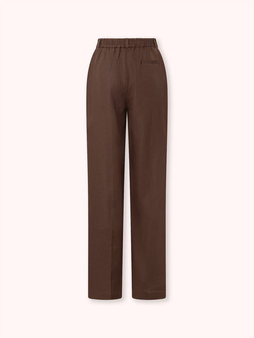 PANTALÓN DE LINO MARRÓN
