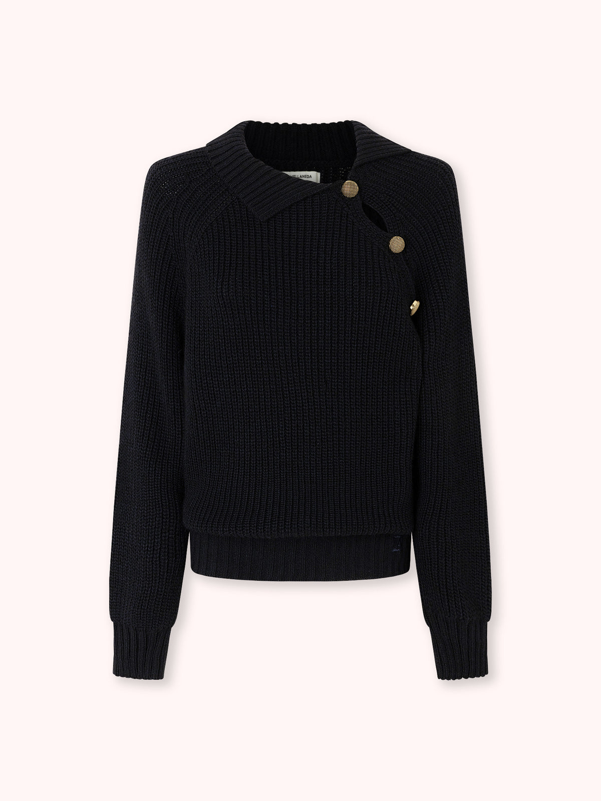 SUÉTER DE CUELLO ALTO BOTONES NAVY