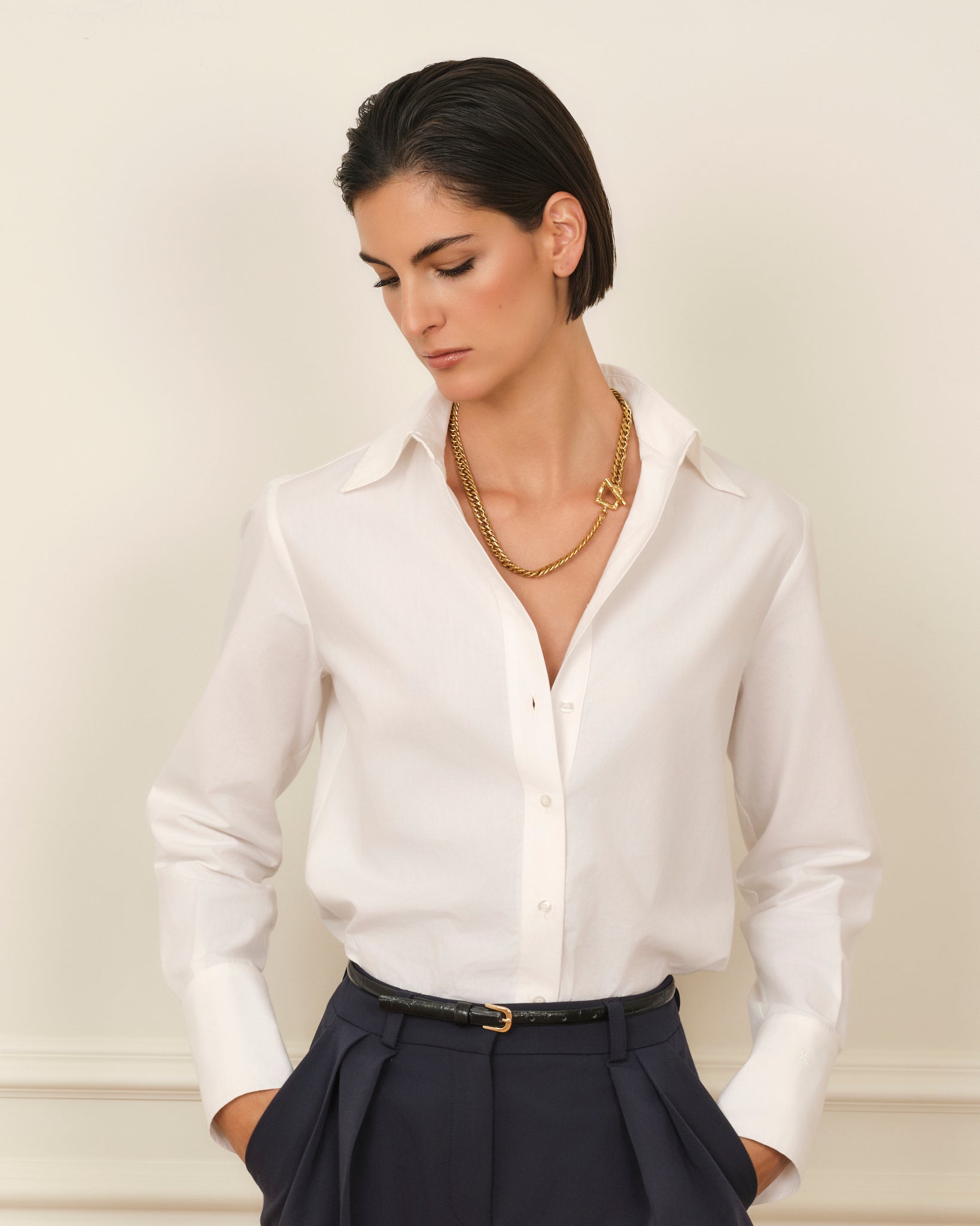 COLLAR CON CIERRE BAMBOO DORADO