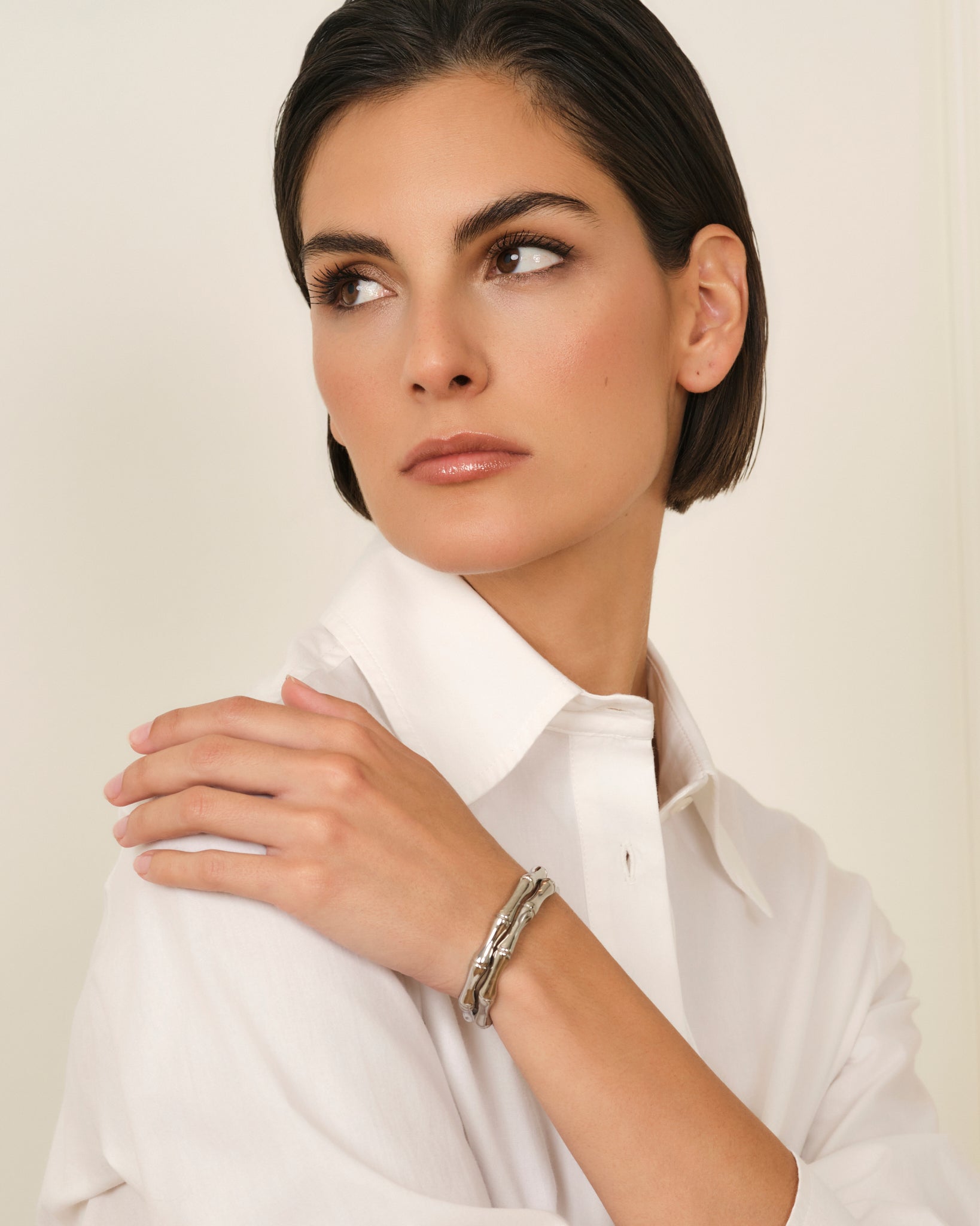 BRAZALETE BAMBOO VINTAGE PLATEADO UNISEX
