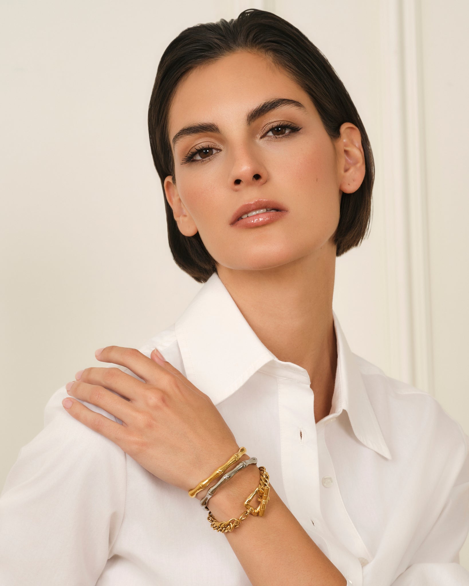 PULSERA CON CIERRE BAMBOO DORADO