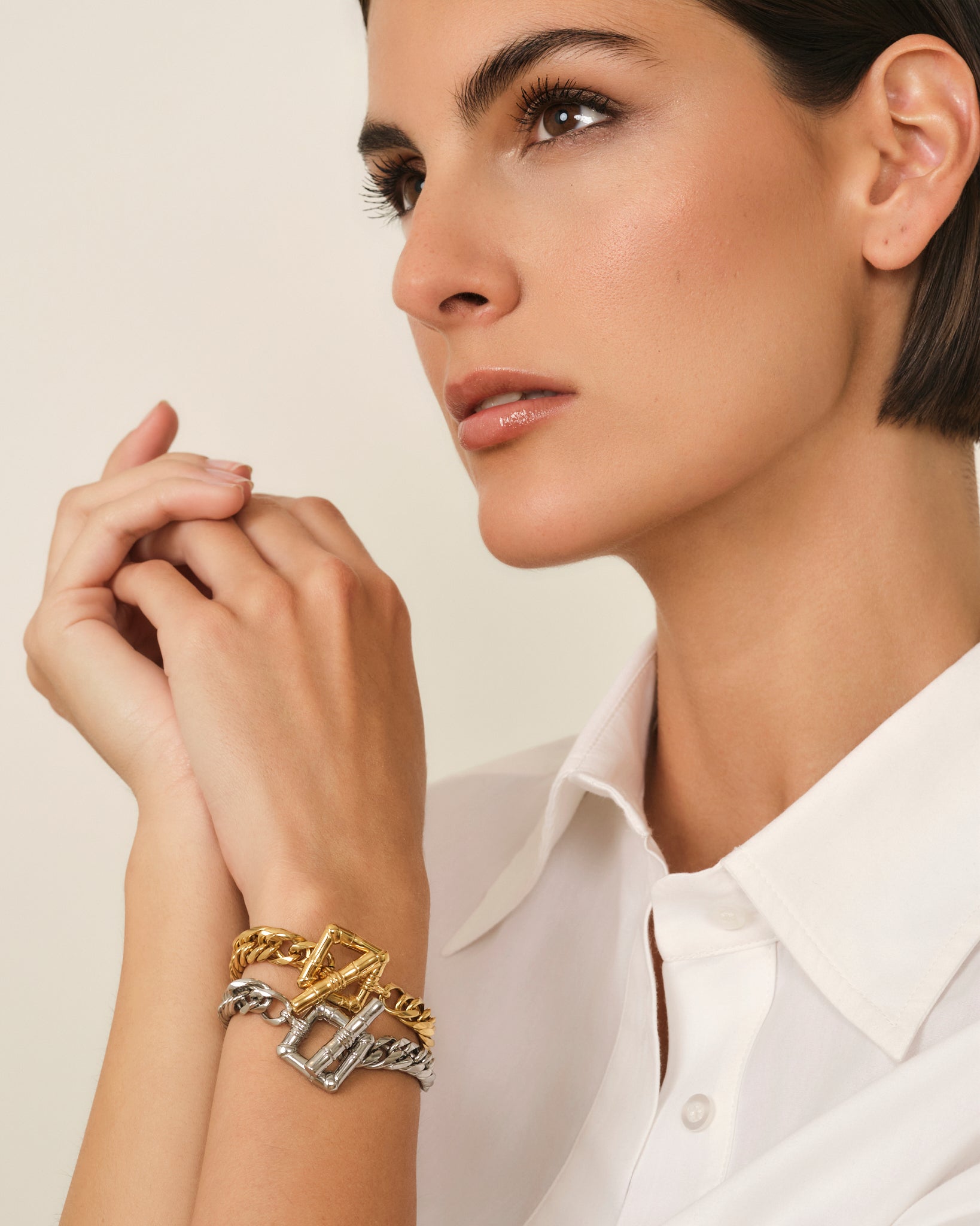 PULSERA CON CIERRE BAMBOO DORADO