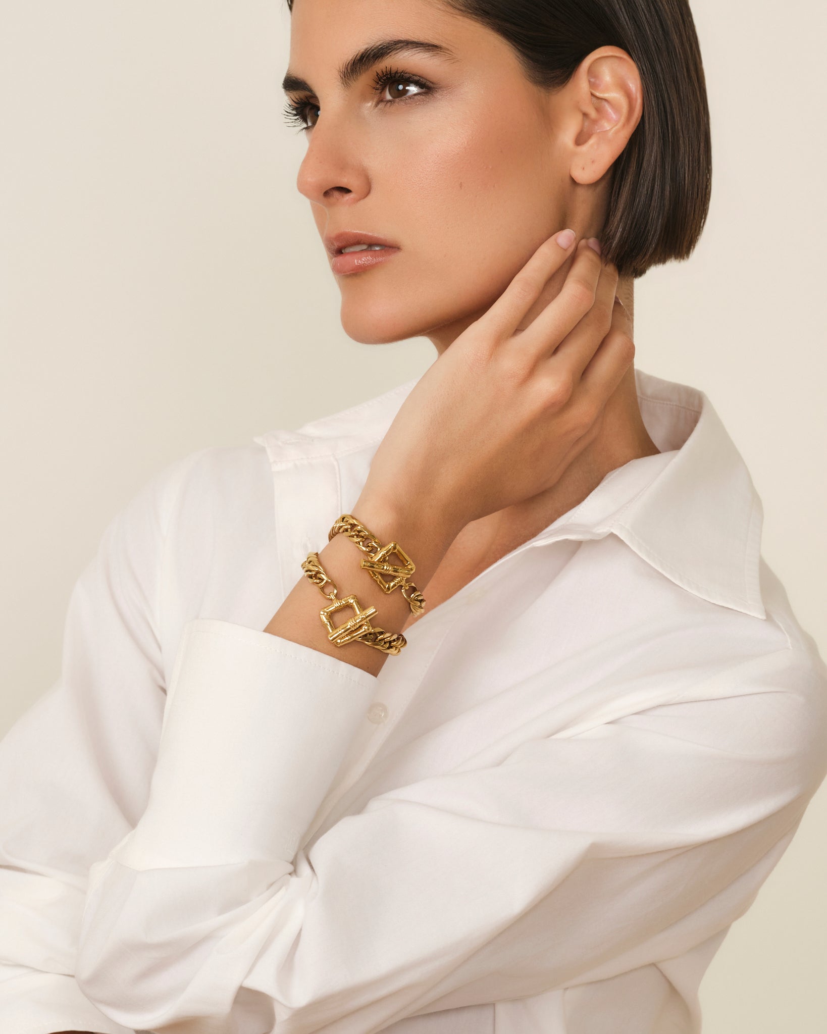 PULSERA CON CIERRE BAMBOO DORADO