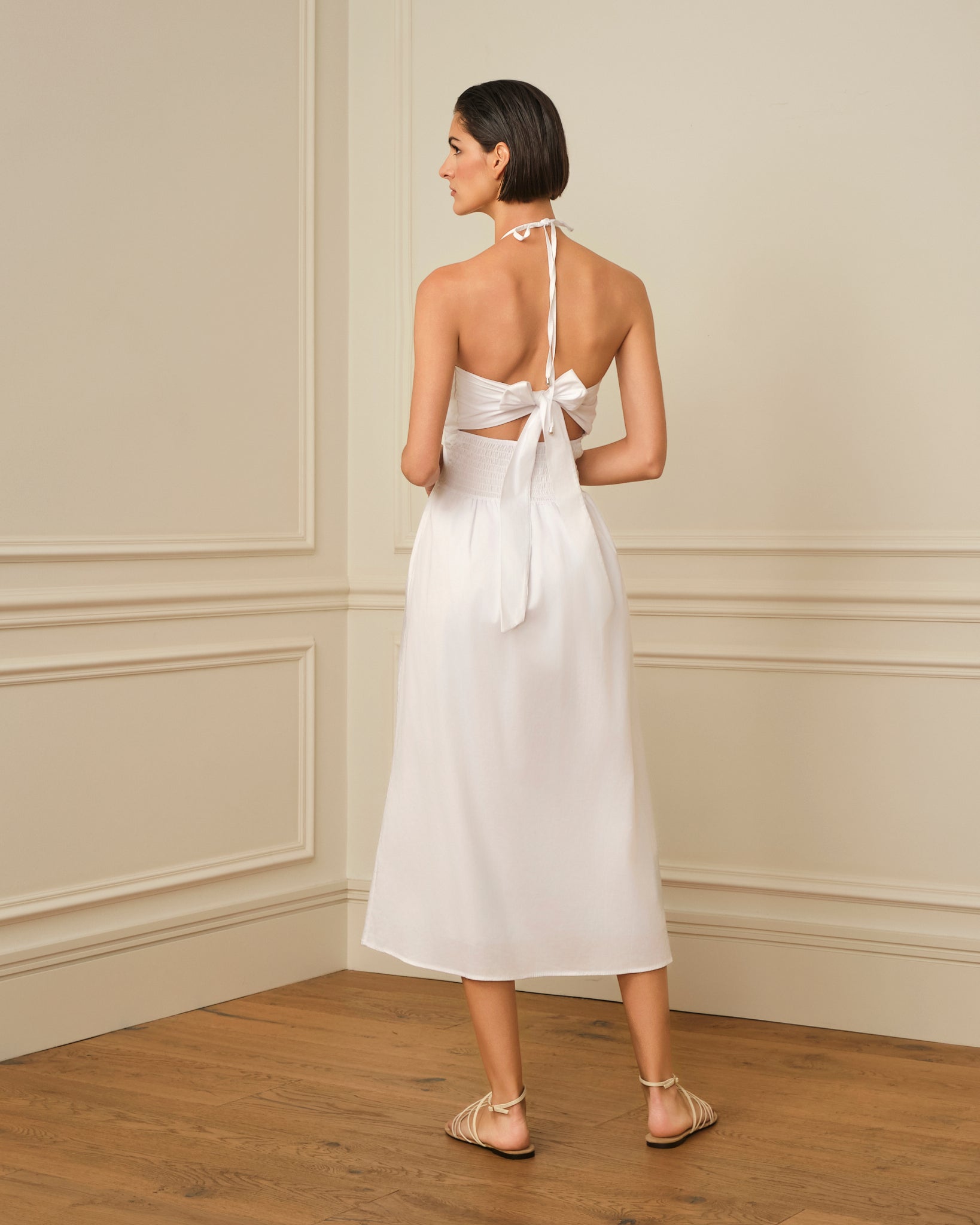 VESTIDO MIDI HALTER BLANCO