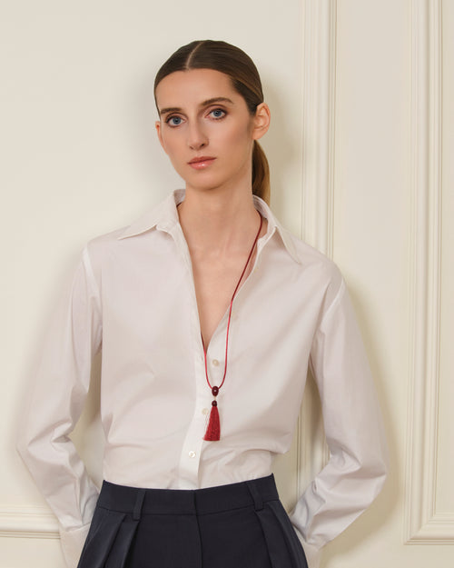 COLLAR CON FLECOS ROJO
