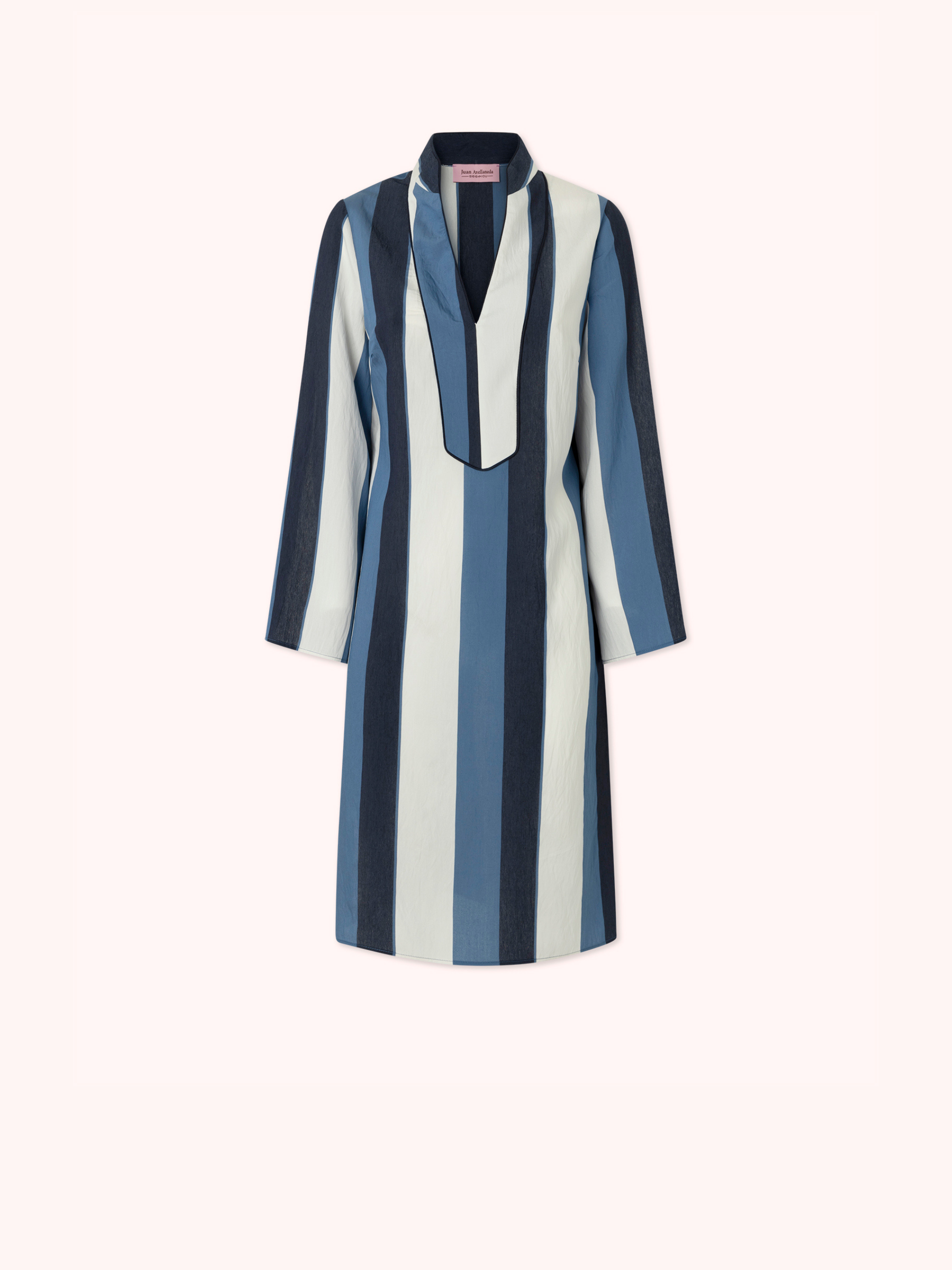 KAFTÁN CORTO ESTAMPADO RAYAS AZUL CLAIRE