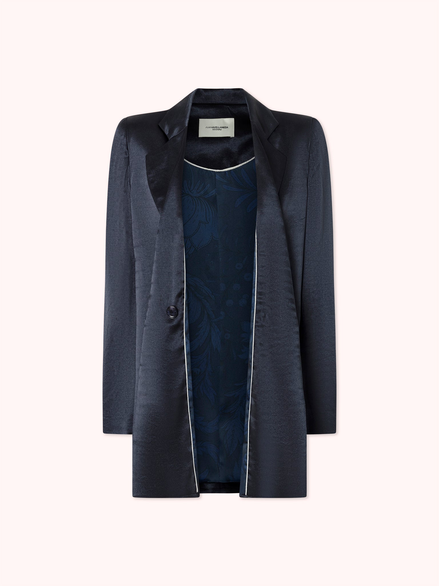 BLAZER SATINADO CON CINTURON DE LAZO