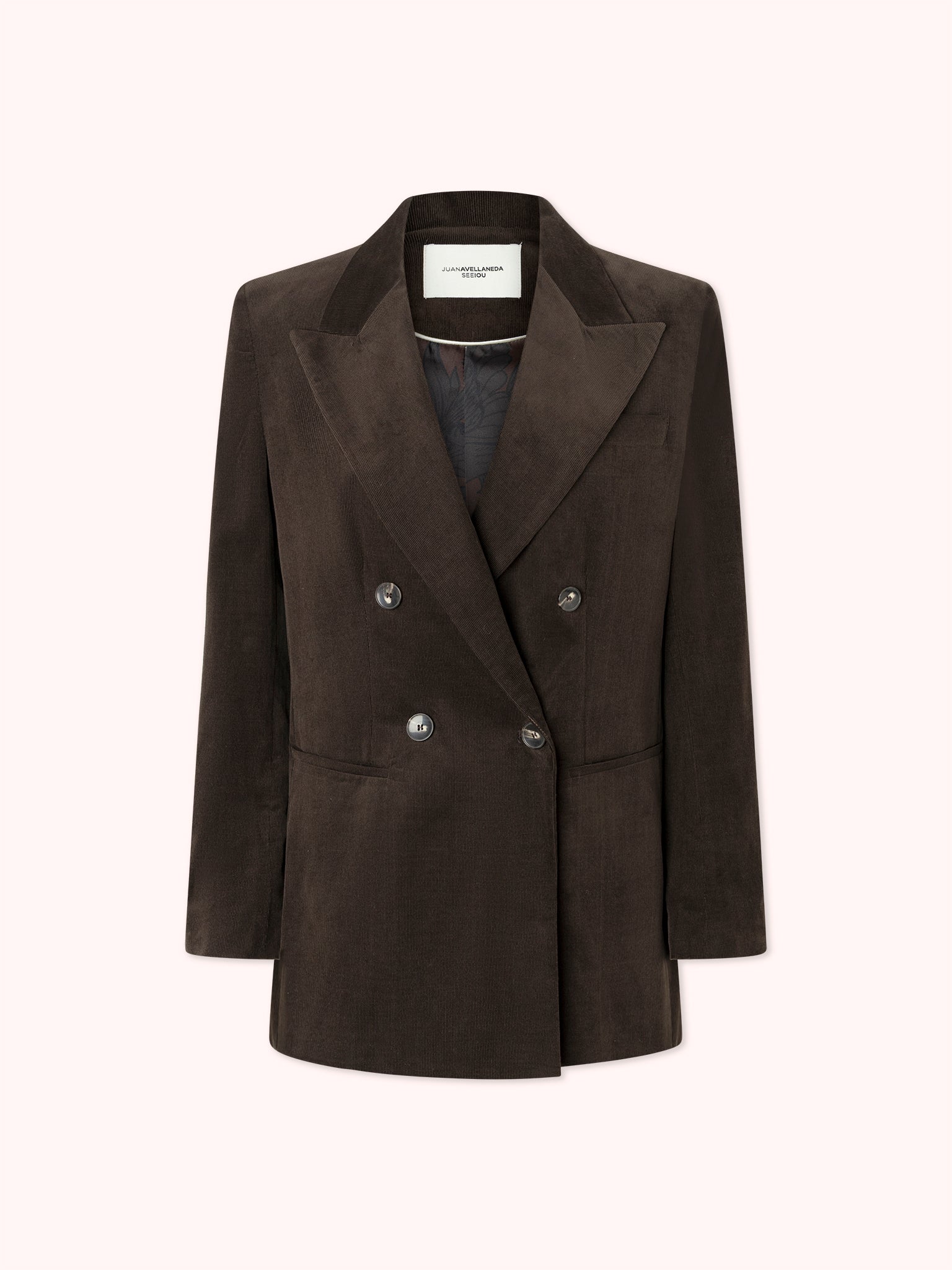 BLAZER CRUZADA DE PANA MARRÓN