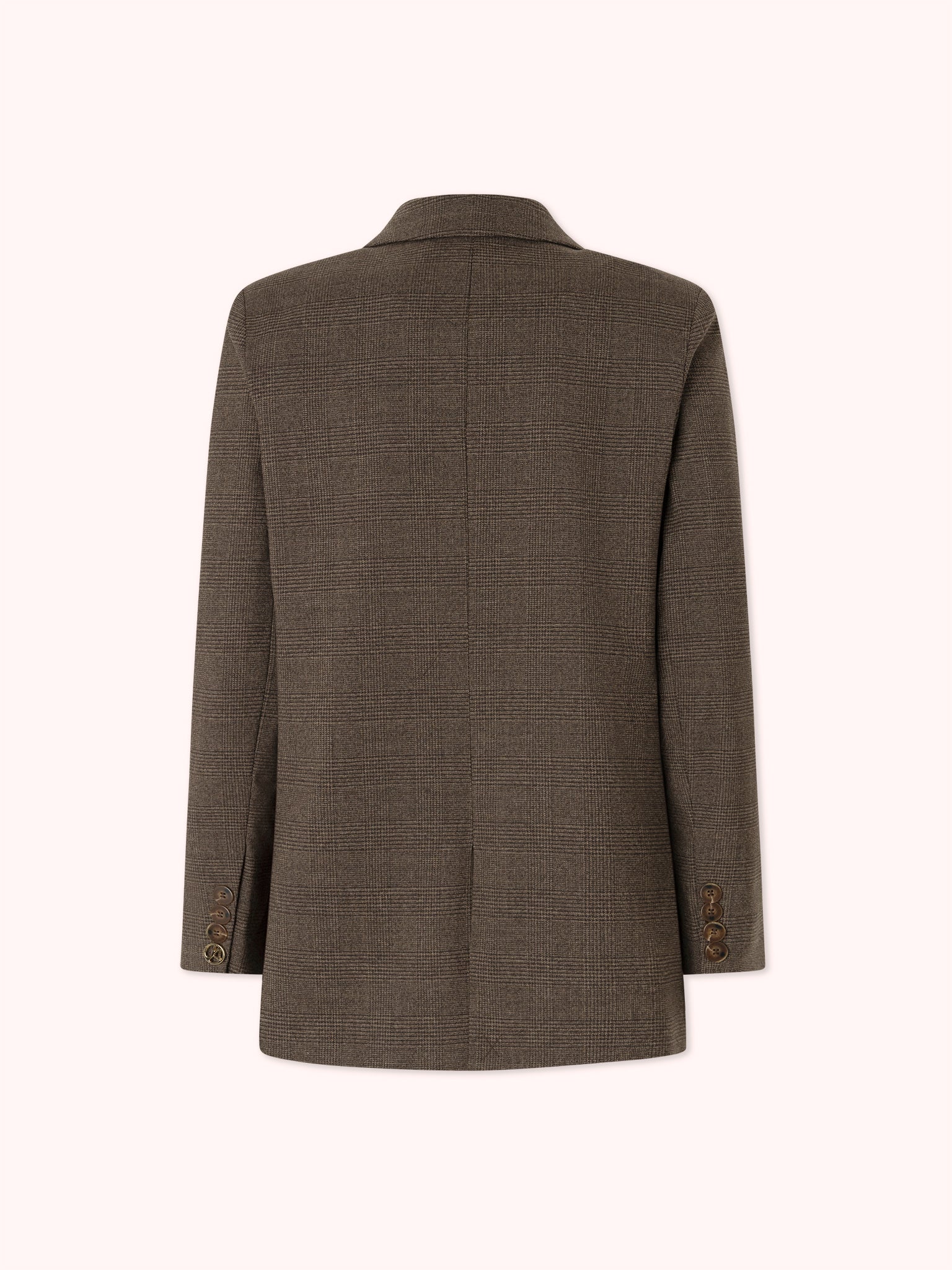 BLAZER CRUZADA DE CUADROS MARRÓN