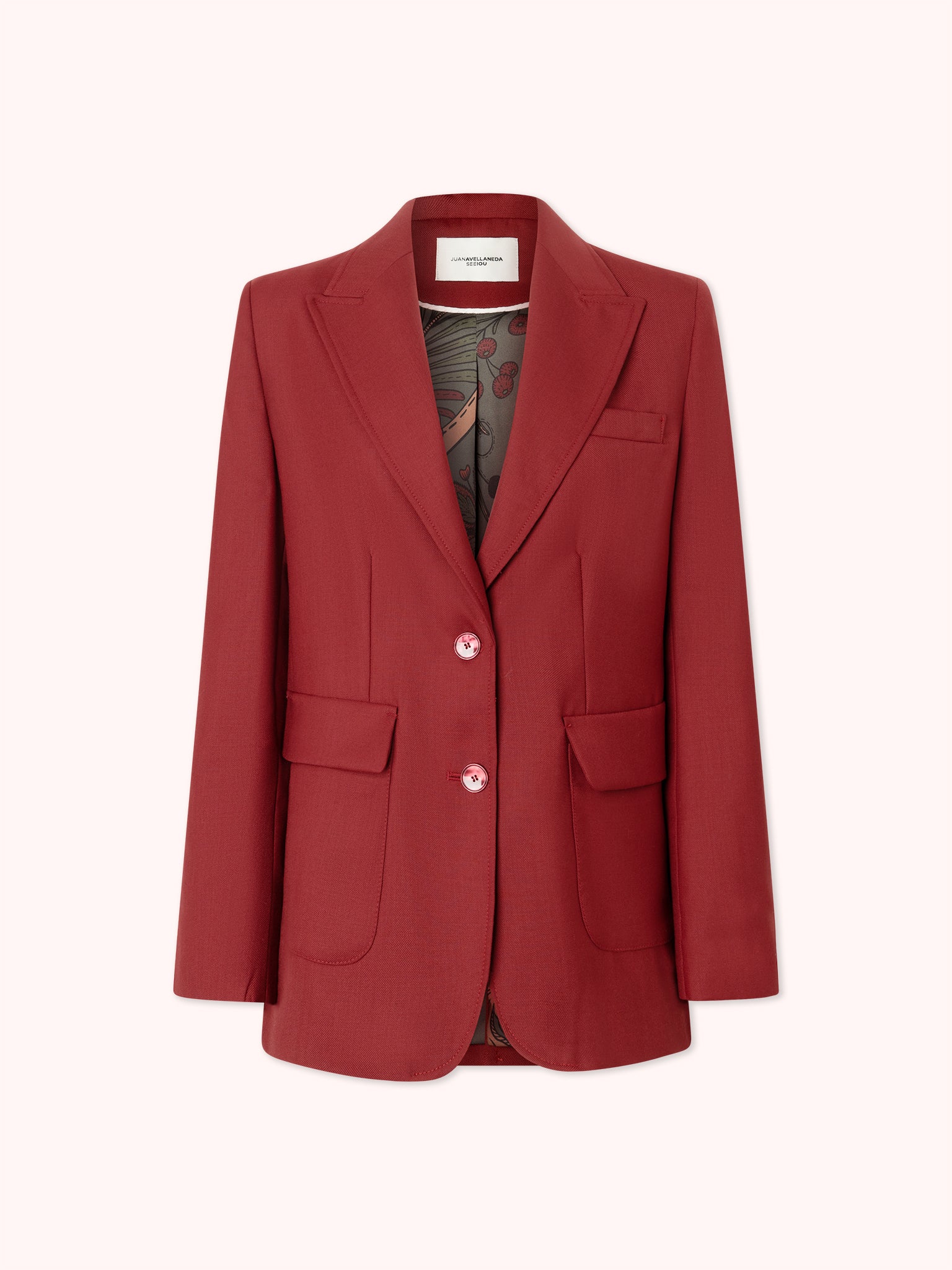 BLAZER CON BOLSILLOS GRANATE