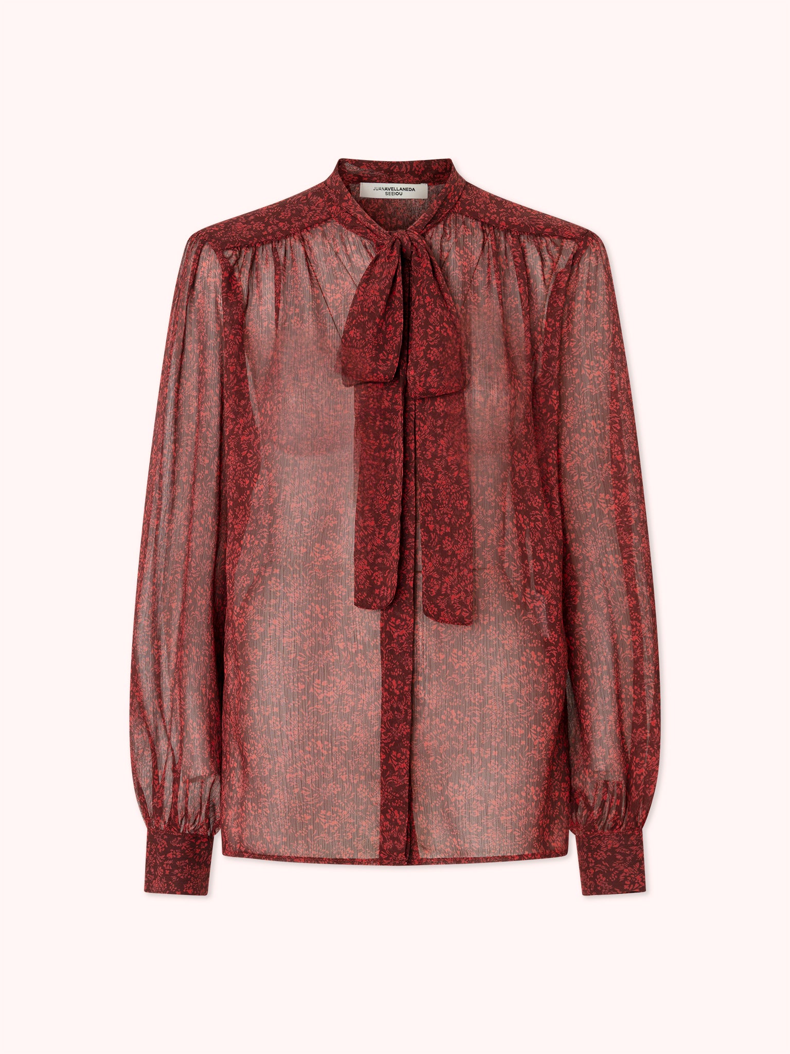 CAMISA LAZADA CON ESTAMPADO ROJO