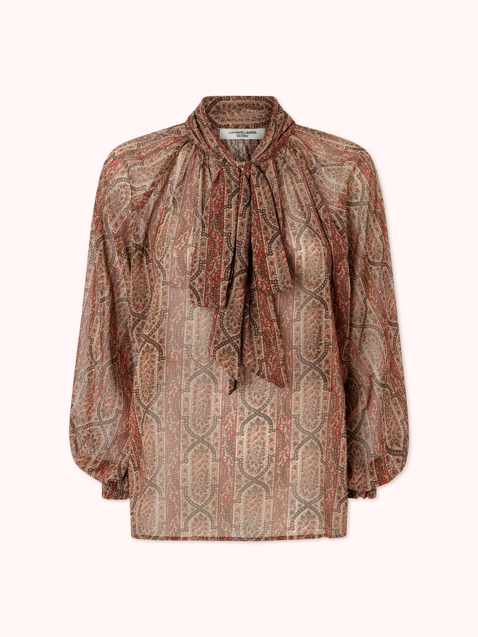 BLUSA LAZADA CON ESTAMPADO ROJO