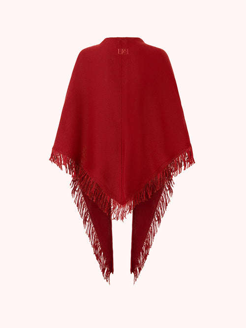 CAPA DE PUNTO FINO CON FLECOS ROJO