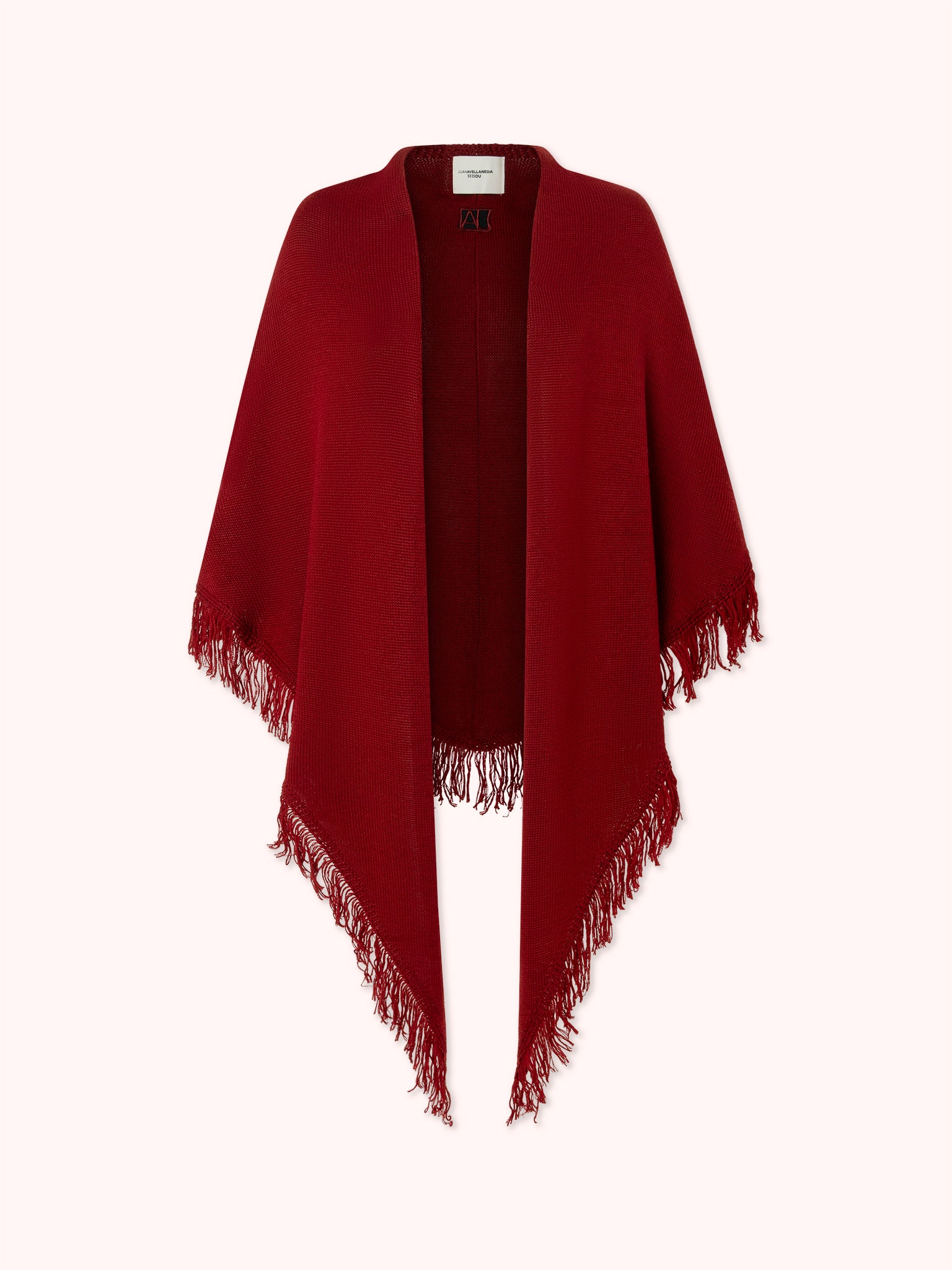 CAPA DE PUNTO CON FLECOS GRANATE