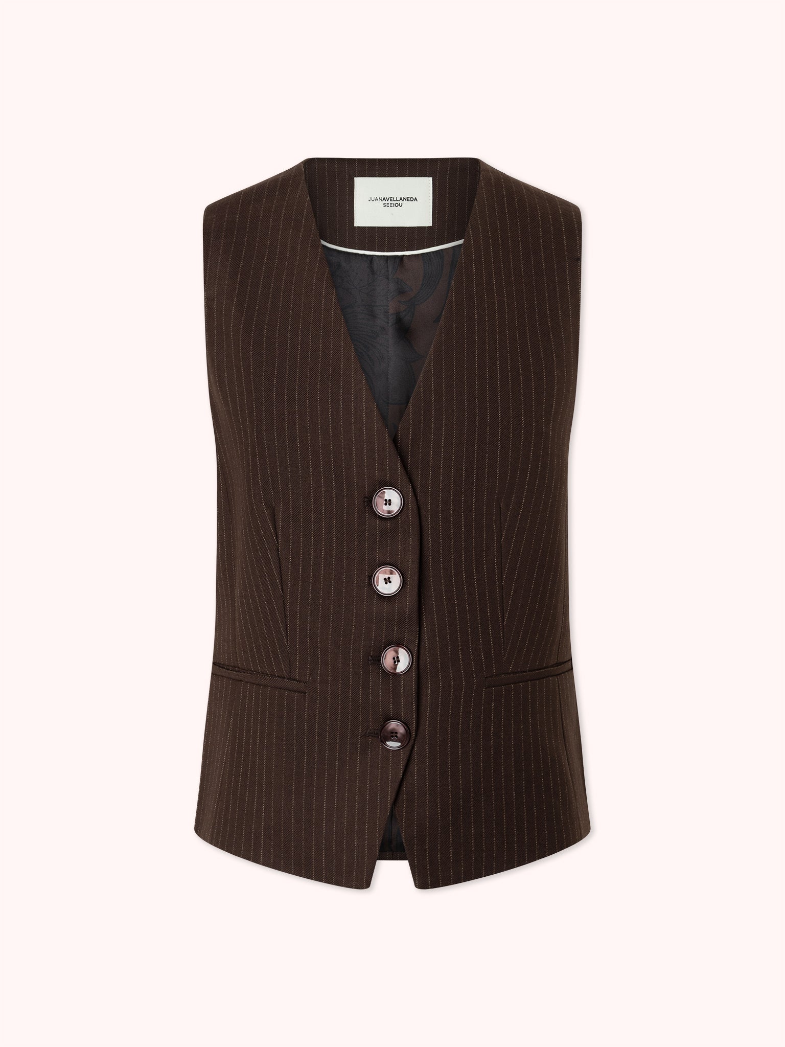 CHALECO SASTRE RAYA DIPLOMÁTICA MARRÓN