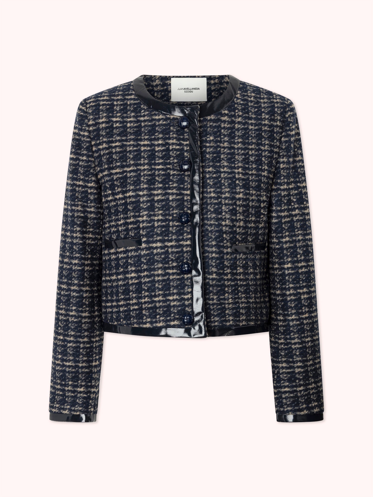 CHAQUETA CORTA DE TWEED AZUL MARINO