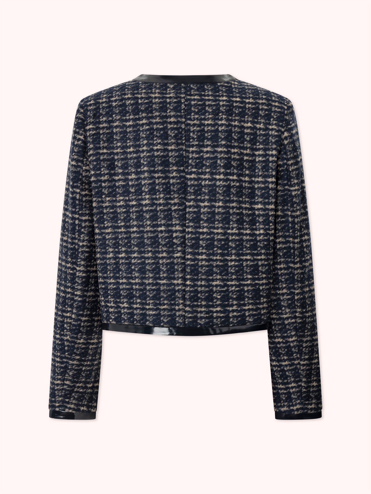 CHAQUETA CORTA DE TWEED AZUL MARINO