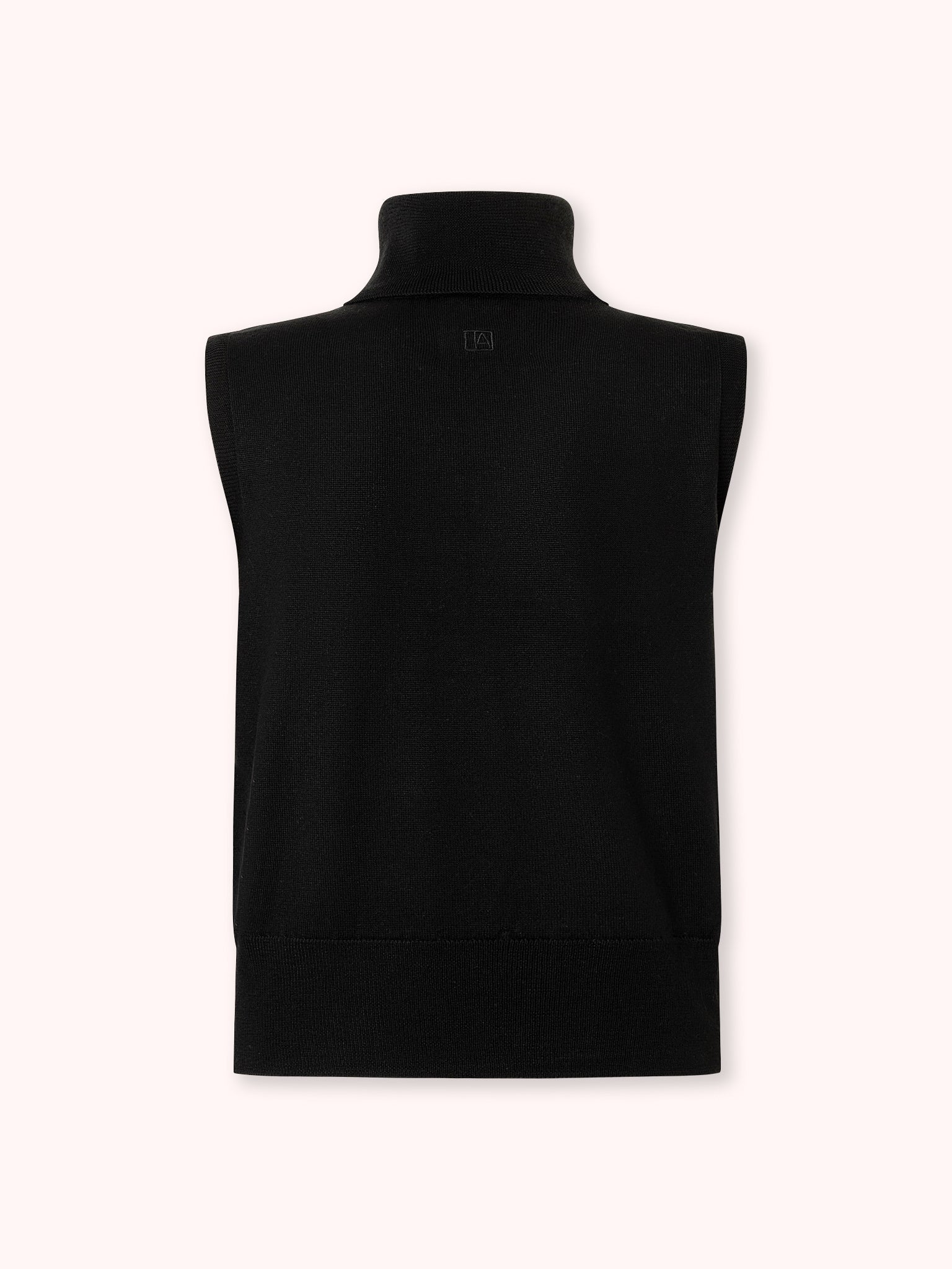 SUÉTER CUELLO CISNE SIN MANGAS NEGRO