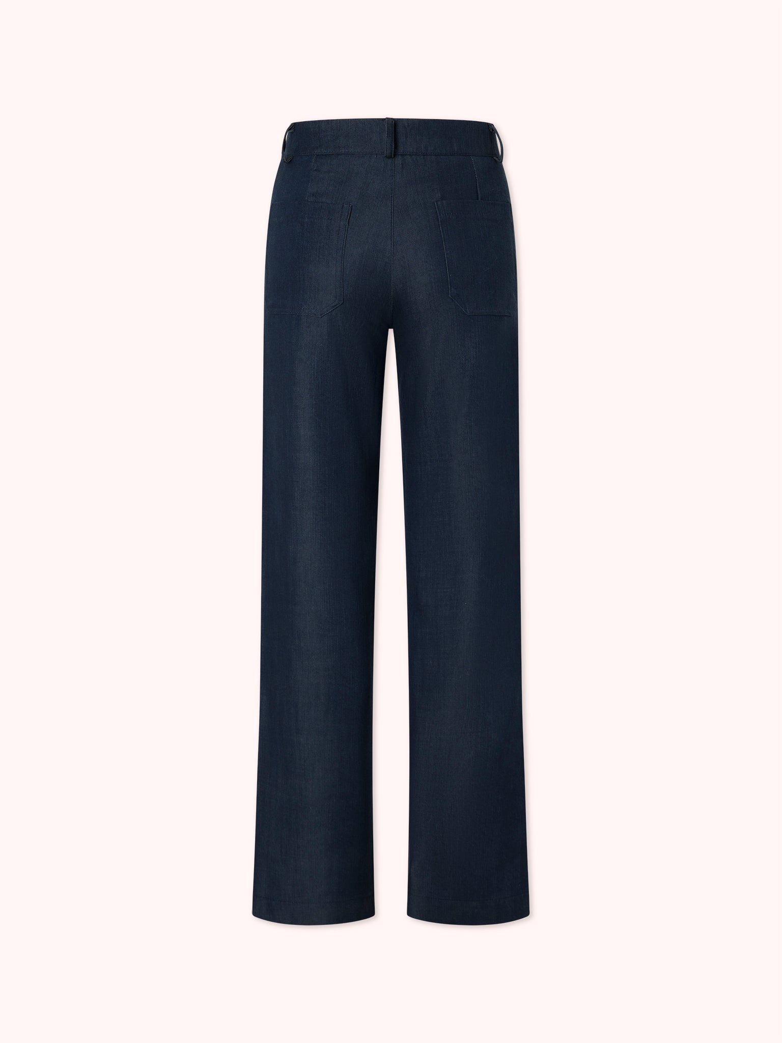 PANTALÓN FLARE CON BOLSILLOS DENIM AZUL MARINO