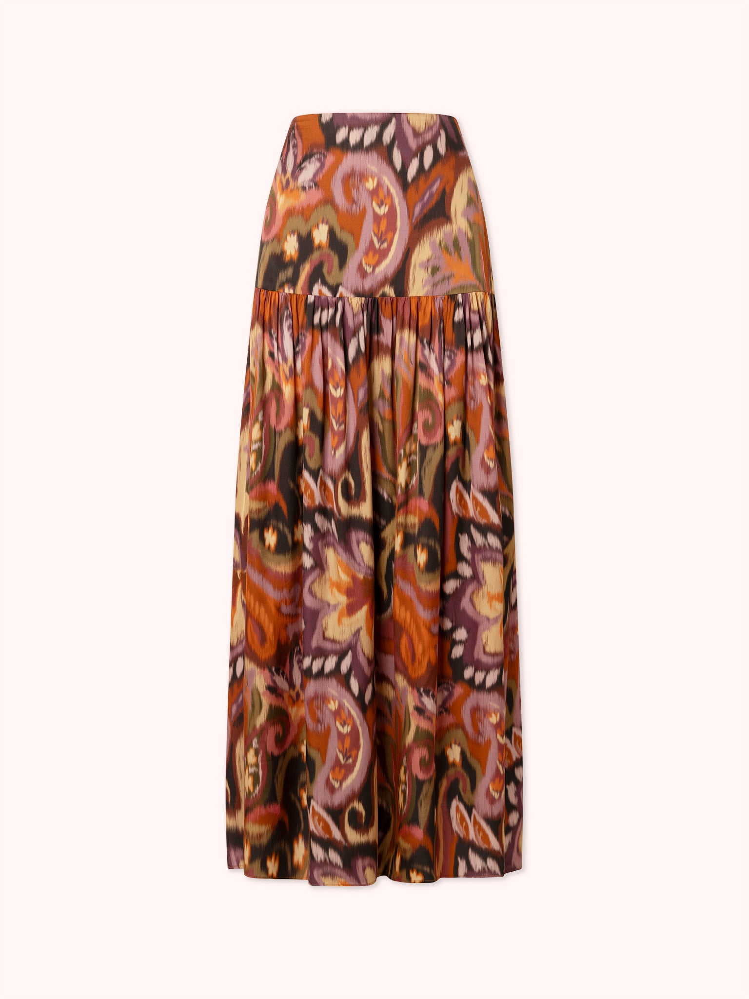 FALDA MIDI CON ESTAMPADO IKAT