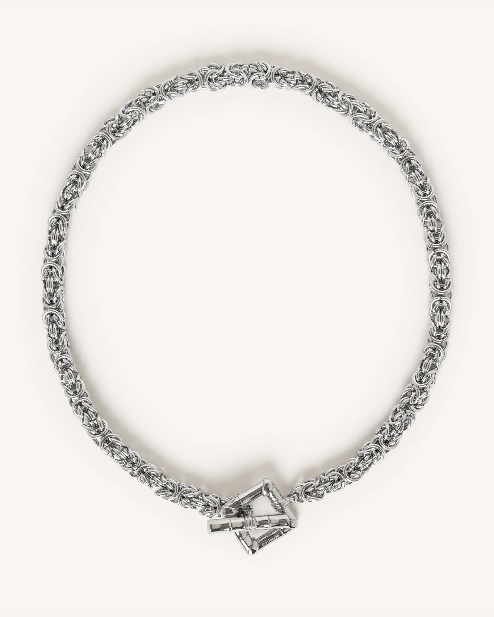 COLLAR CROCHET CON CIERRE BAMBOO PLATEADO