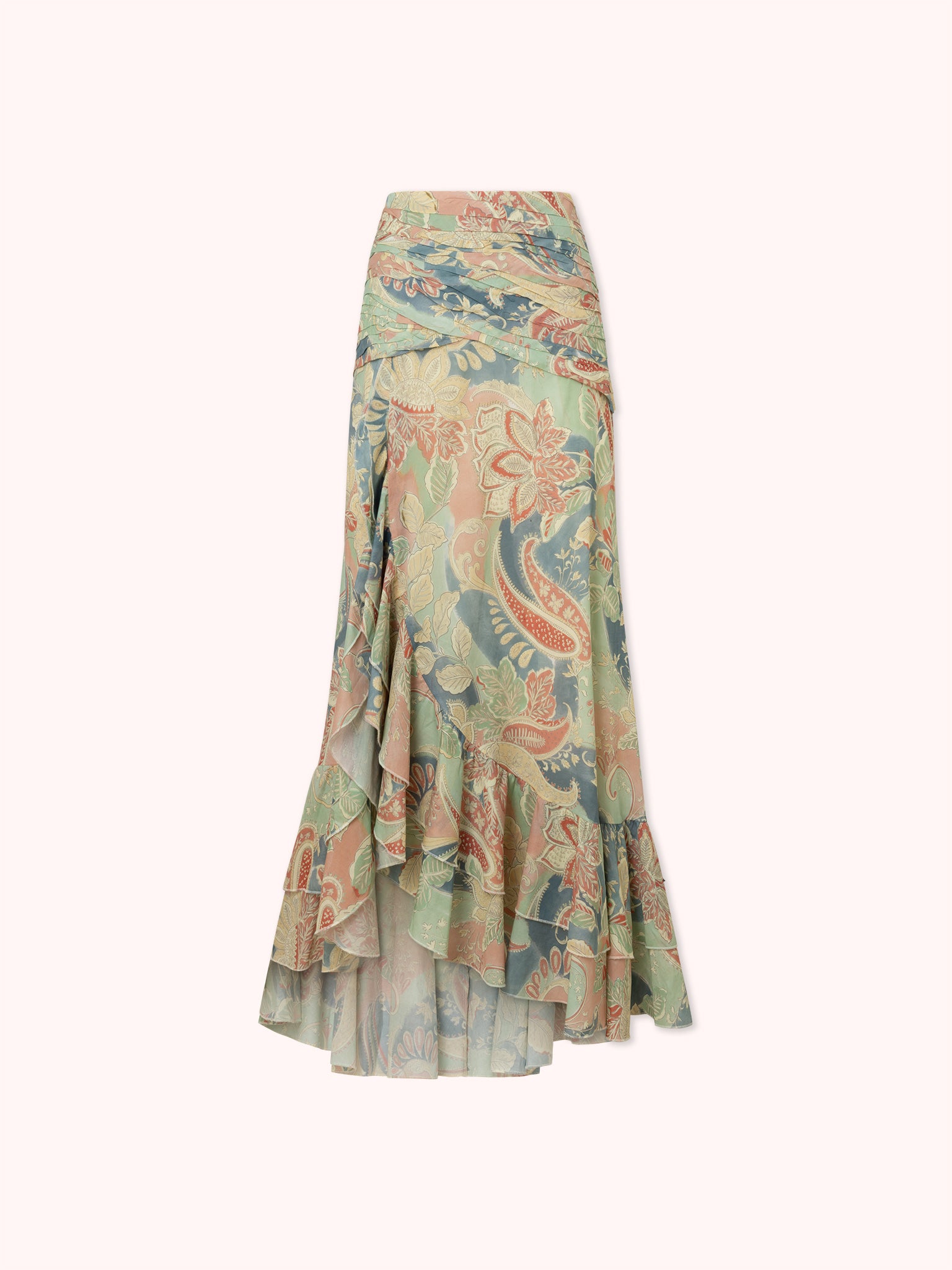 FALDA CRUZADA ASIMÉTRICA PAISLEY PASTEL